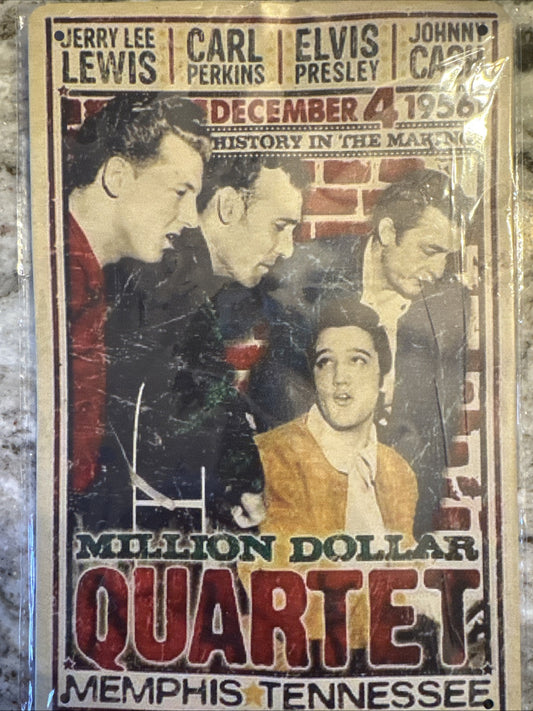 Vintage Million Dollar Quartet Metal Sign 50s Rock & Roll Tin Sign 12x8 Inch