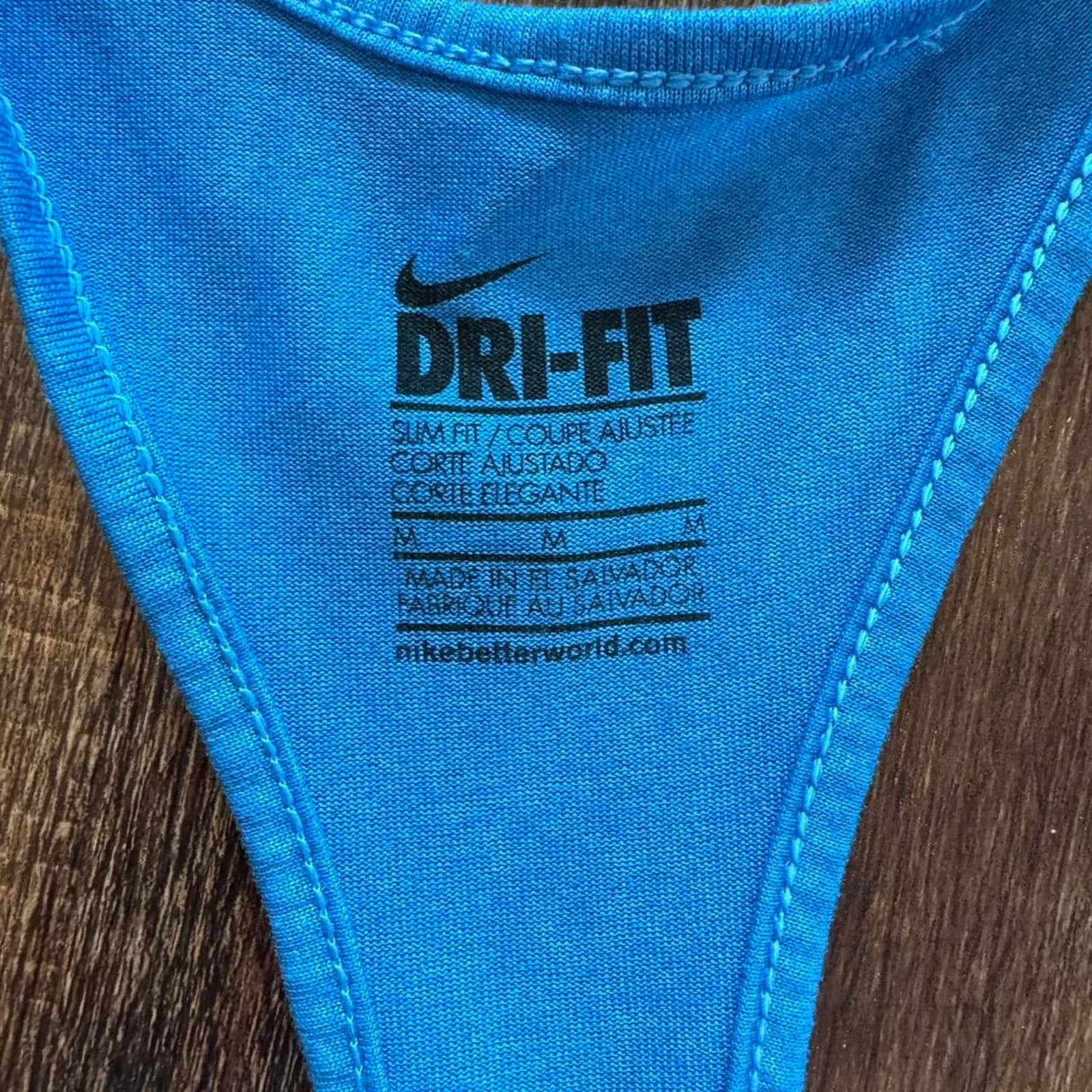 Nike Dri-Fit Tank Top Womens M Blue Slim Fit Athletic Training Gym