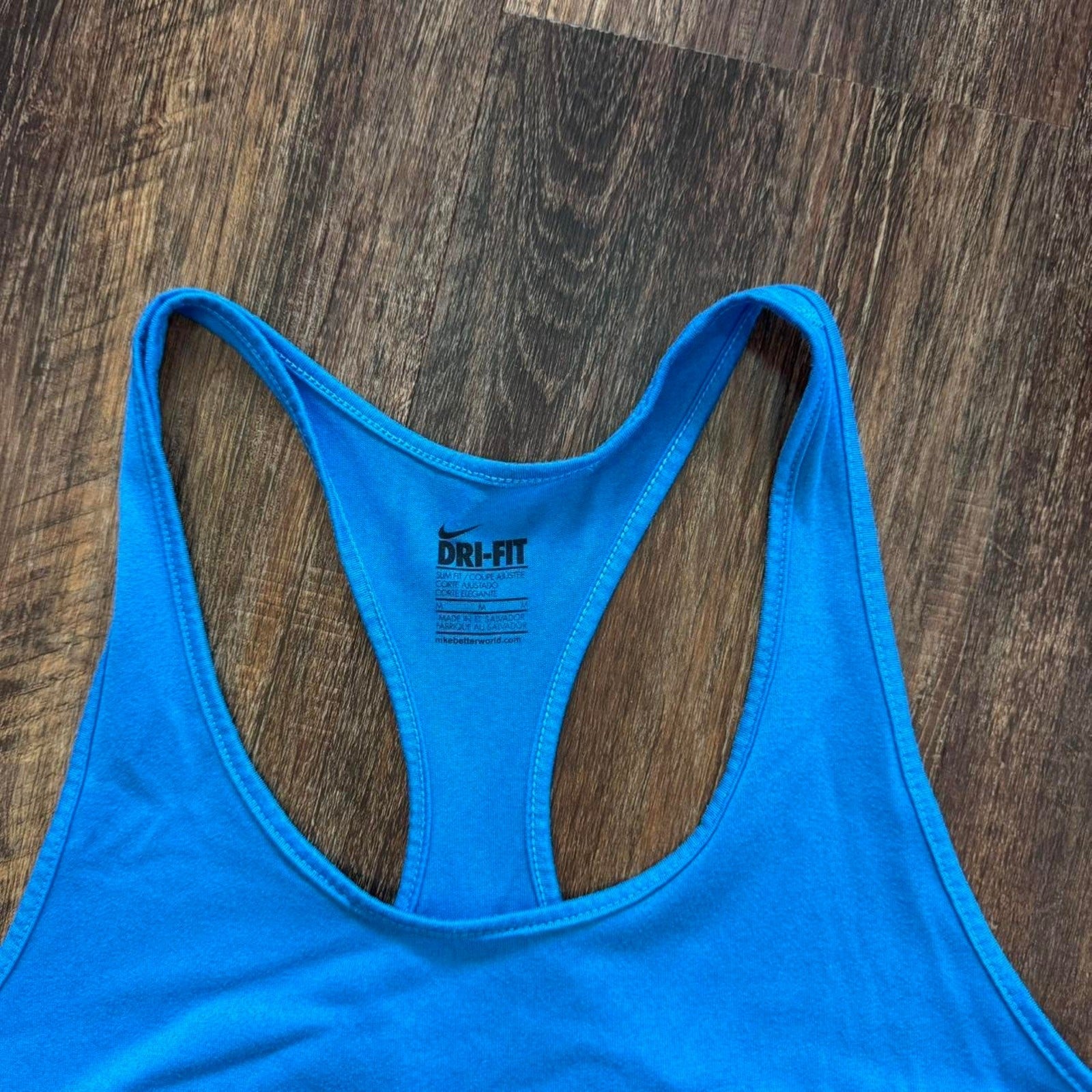 Nike Dri-Fit Tank Top Womens M Blue Slim Fit Athletic Training Gym