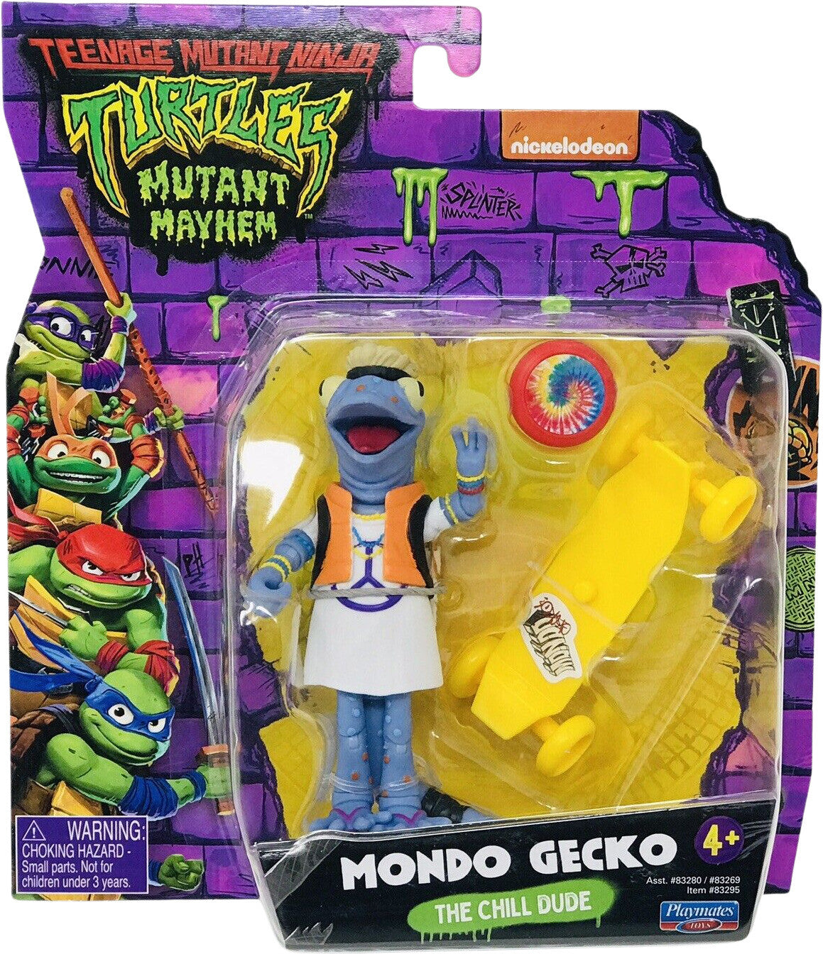 TMNT Mutant Mayhem Mondo Gecko The Chill Dude Figure Playmates NIP